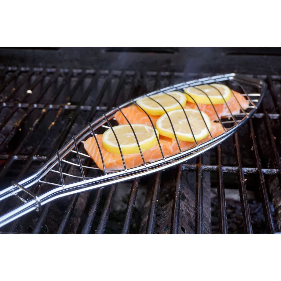 Panier à poisson pour barbecue RSVP avec manche en bois de rose