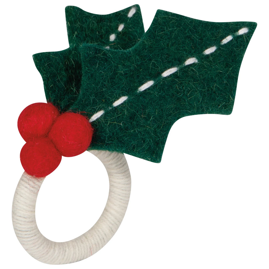Now Designs Napkin Ring - Winterberry Christmas Felt