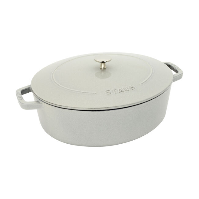 STAUB Cast Iron Oval La Cocotte 6L - White Truffle