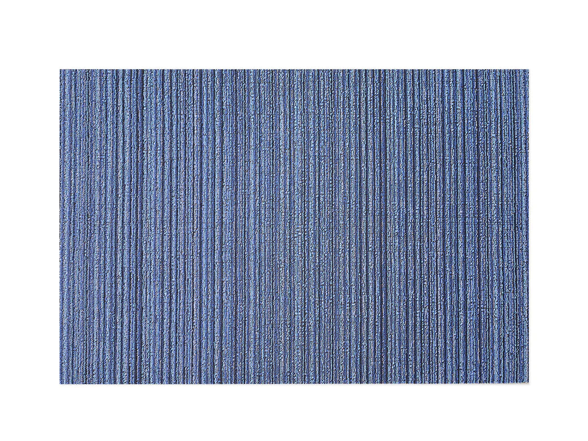 Chilewich Indoor Outdoor Shag Doormat - Skinny Stripe / Rectangle / Ocean / 18x28"