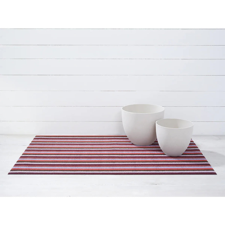 Tapis à poils longs Chilewich pour intérieur et extérieur - Rayure uniforme / Baie / 24x36"