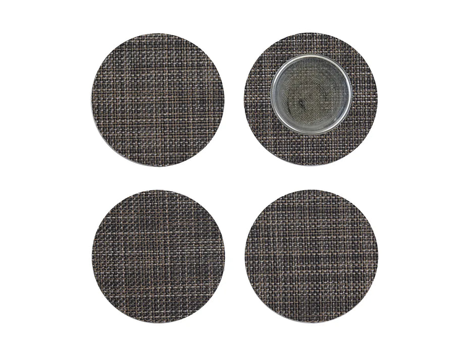 Chilewich Mini Basketweave Coasters Set of 4 - Dark Walnut