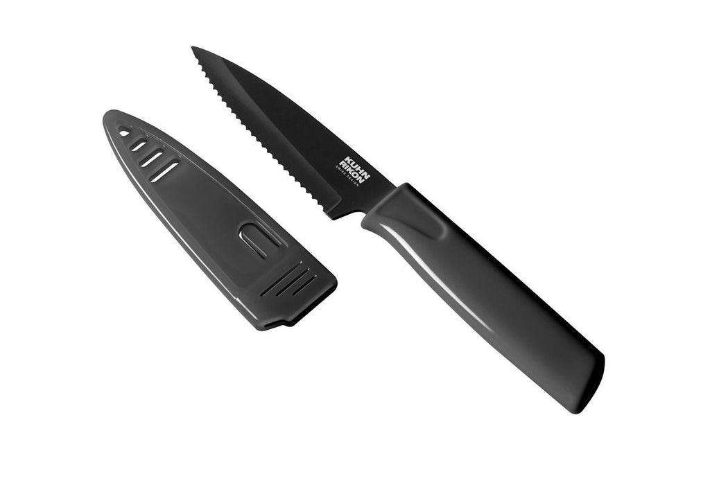 Kuhn Rikon Colori Serrated Paring Knife - Gray 4"