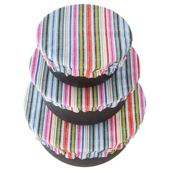 Ensemble de 3 couvercles pour bols Fenigo Colibri - Rayures estivales