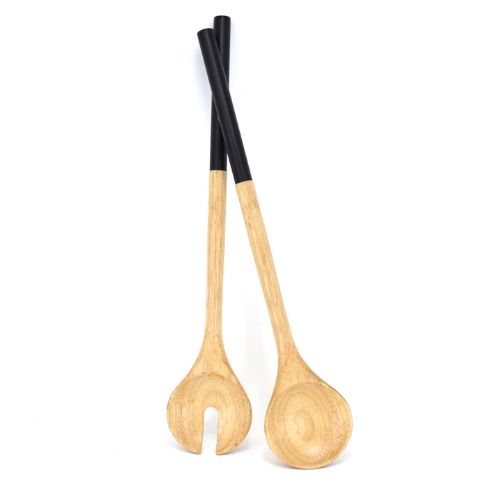 Natural Living Wooden Salad Servers 35cm