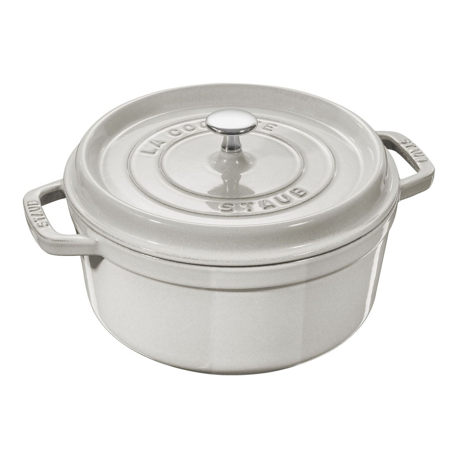 STAUB Cast Iron Round Cocotte  3.7 L - White