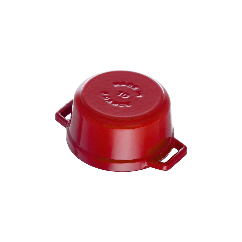 STAUB La Cocotte 250 mL Cast Iron Round Mini Cocotte, Cherry