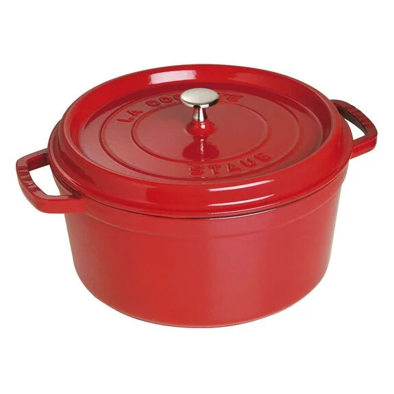 STAUB Cast Iron Round Cocotte - 6.75L / Cherry