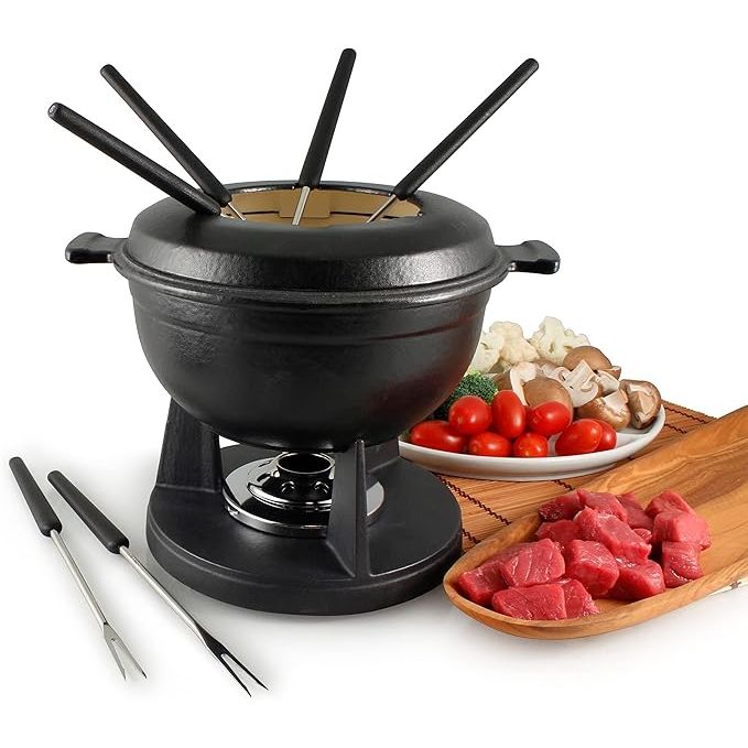 Swissmar Lucerne Cast Iron Fondue Set - Noir