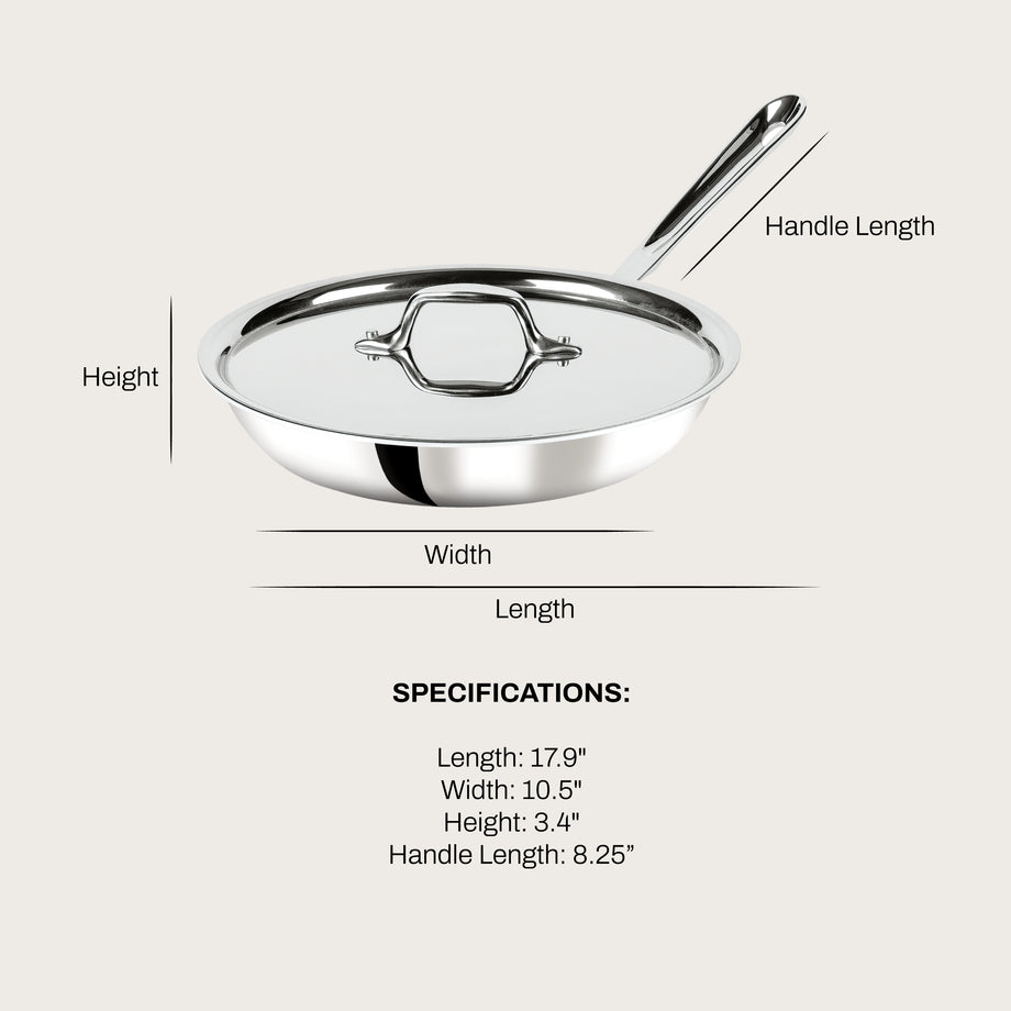 All-Clad D3 Stainless Steel Fry Pan with lid - 10"