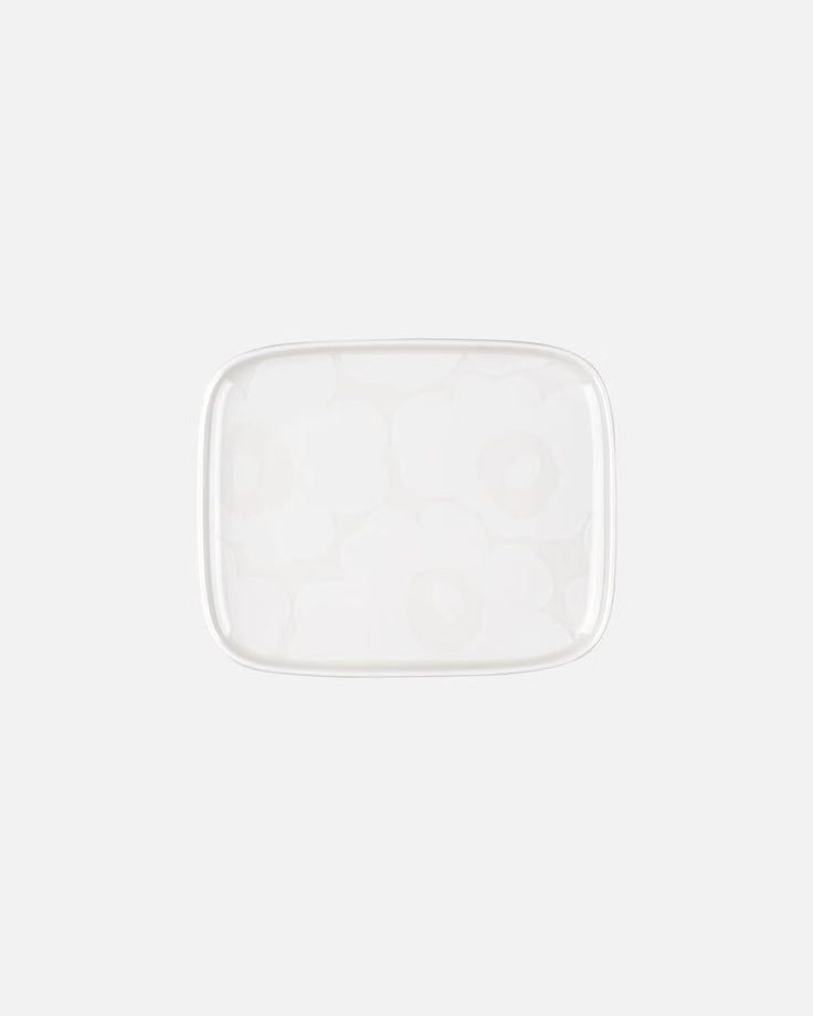 Marimekko Oiva Rectangular Plate / 15 × 12 cm / 5.9× 4.7" - UNIKKO White