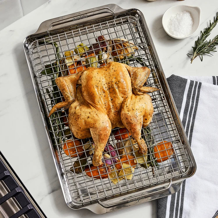 All-Clad Stainless Steel Sheet Pan with Rack - set of 2
