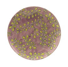 Hazel Mazel Round Hand-Painted Stoneware Plate with Wax Relie 8" / 4 Color Options