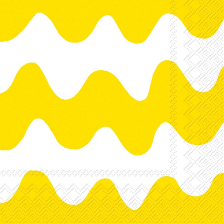 Marimekko Paper Cocktail Napkins - LOKKI Yellow