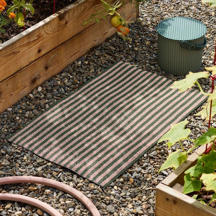Chilewich Indoor Outdoor Shag Doormat - Breton Stripe /Rectangle / Malibu / 18x28"