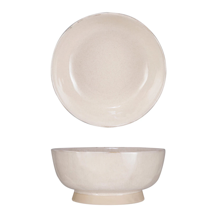 Creative Co-Op Stoneware Footed Bowl 10"