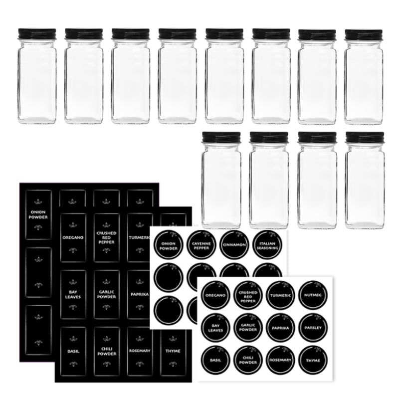 Danesco Spice Jars and Labels - set of 12
