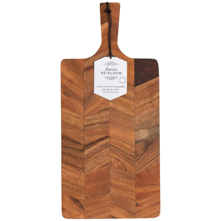Danica Acacia Chevron Serving Board 15.5 in