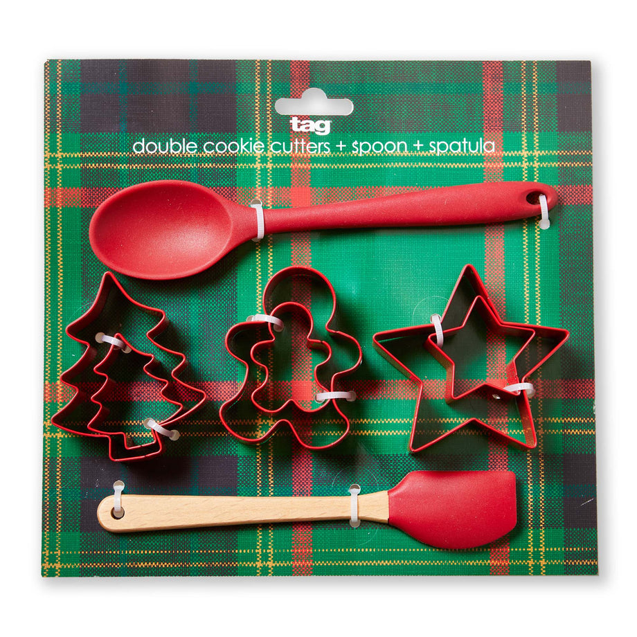 TAG Cookie Cutter Spatula Spoon set of 8 - Red Multi