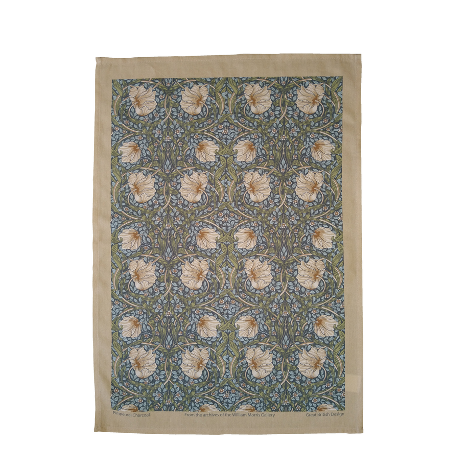Torchon en coton William Morris - Pimpernel Charbon de bois