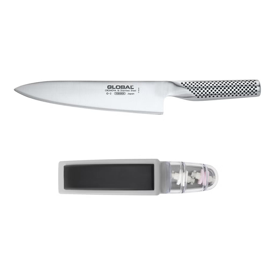 GLOBAL Knife & Sharpener - Set of 2