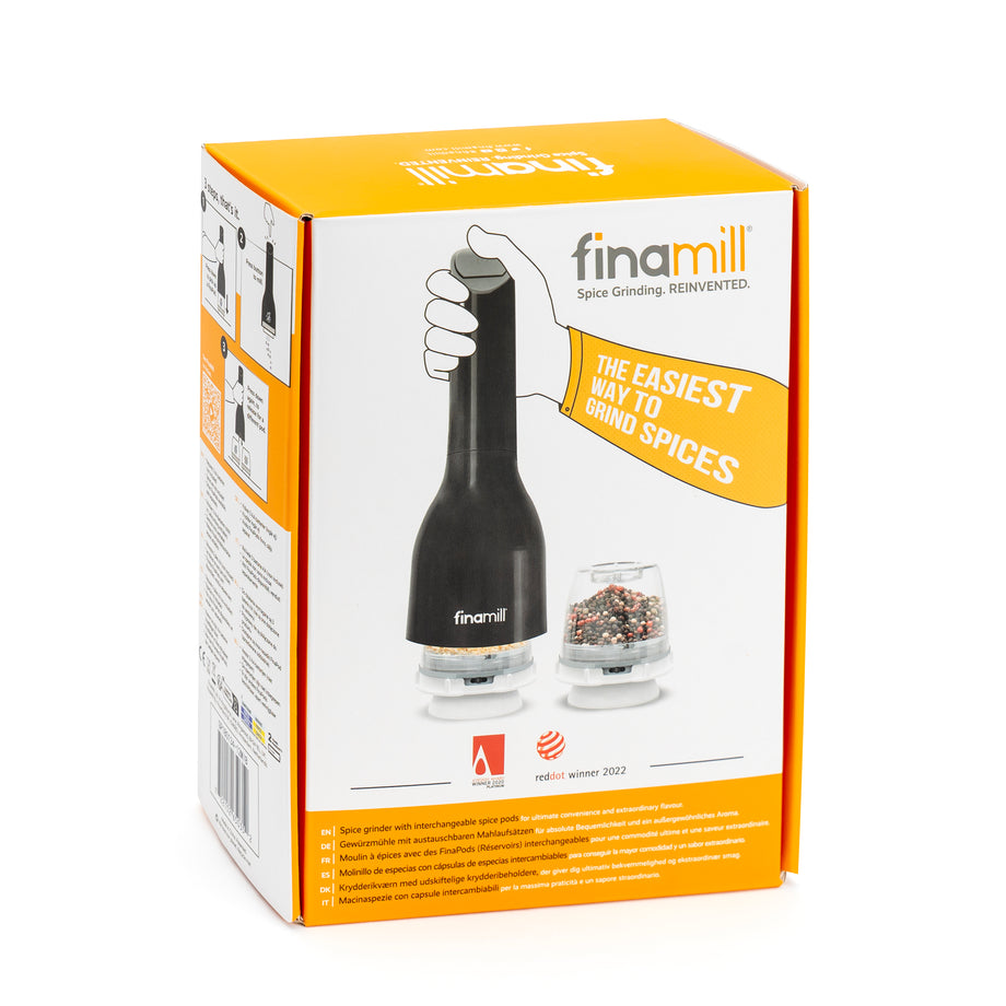 FinaMill Grinder with 2 FinaPod Pro Plus Pods - Midnight Black