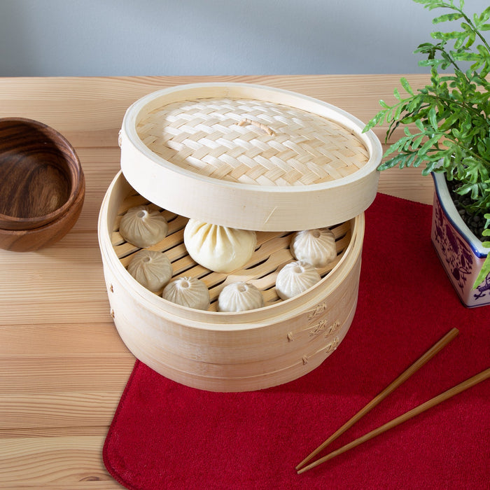 Joyce Chen 2-Tier Bamboo Steamer Baskets - 10"