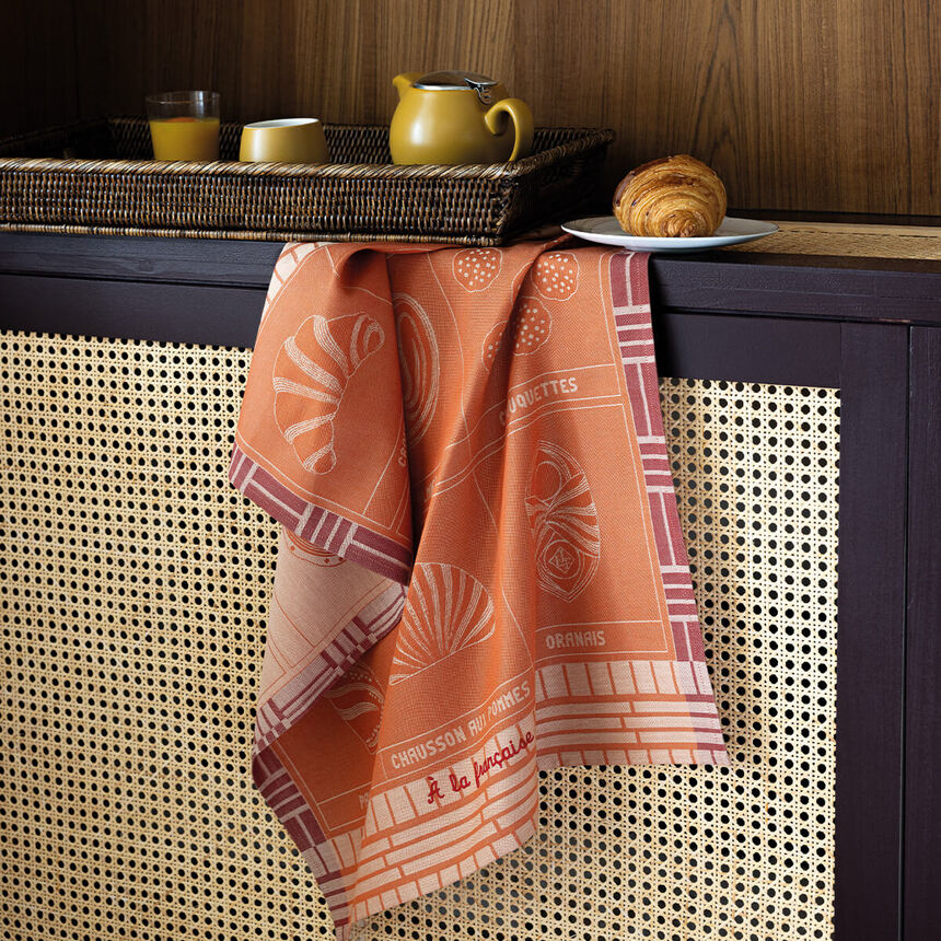 Jacquard Français Cotton Tea Towel - Haute Viennese Pastries / Red