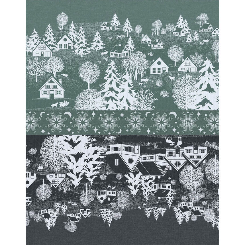 Jacquard Français Cotton Tea Towel - Under the Stars / Green