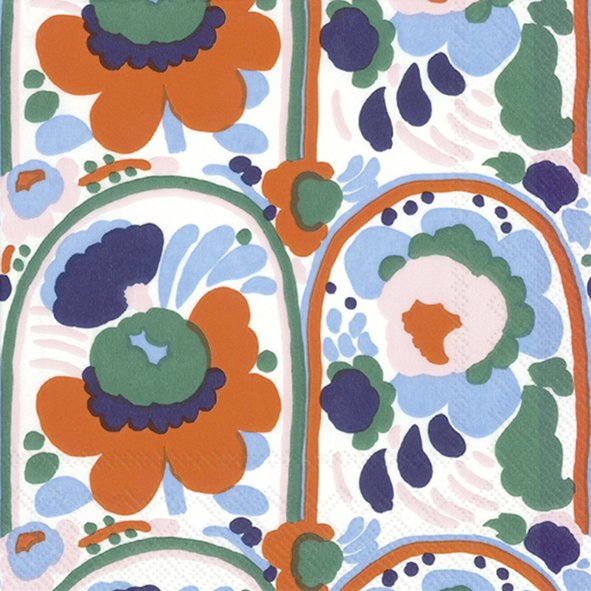 Marimekko Paper Lunch Napkins - KARUSELLI Orange