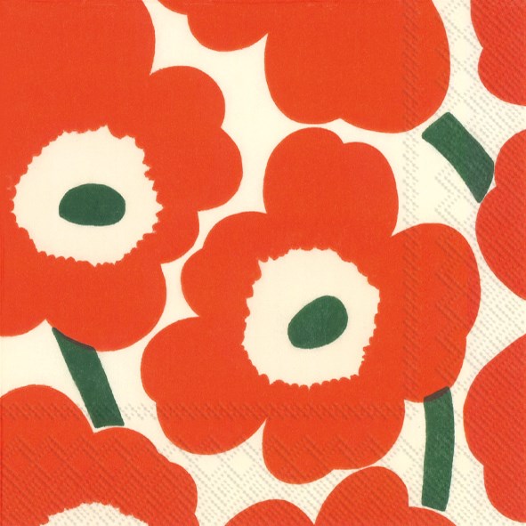 Marimekko Paper Lunch Napkins - UNIKKO orange green