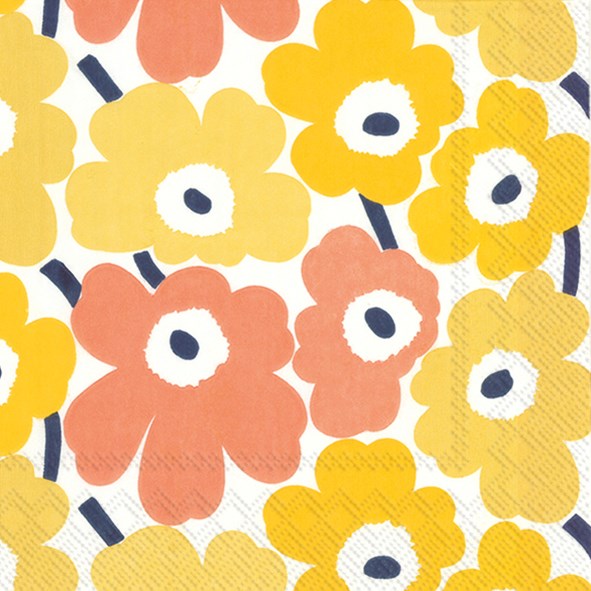 Marimekko Paper Lunch Napkins - MINI UNIKKO yellow