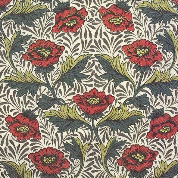 IHR William Morris Paper Lunch Napkins - Peony Cream