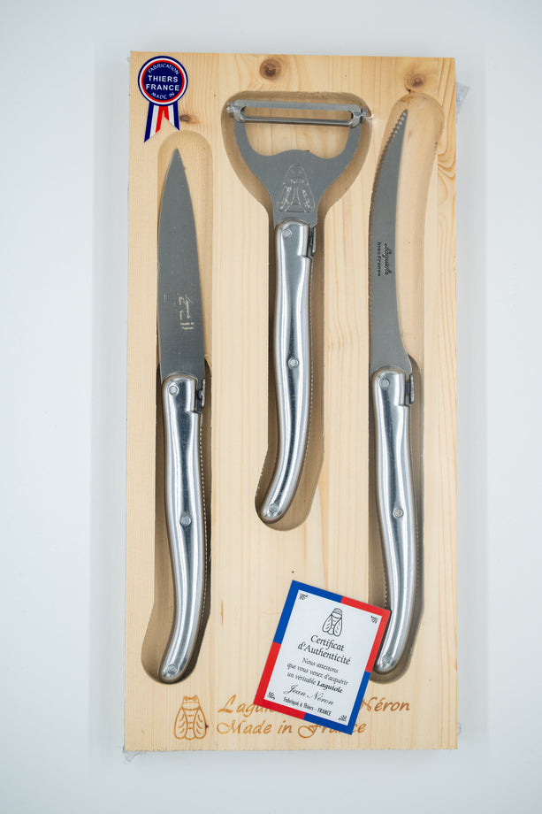 Laguiole Jean Néron Kitchen Set Stainless Steel - 3 pc set