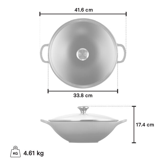 Le Creuset 4.8 L Wok with Glass Lid - Cerise