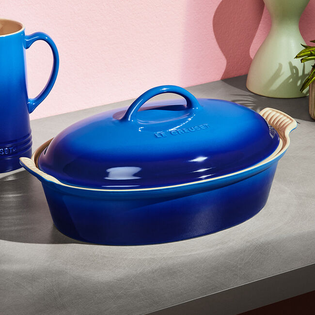 Le Creuset Heritage 3.8L Oval Casserole with Lid - Blueberry