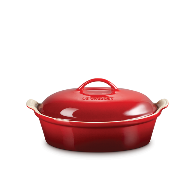 Le Creuset Heritage 3.8L Oval Casserole with Lid - Cerise