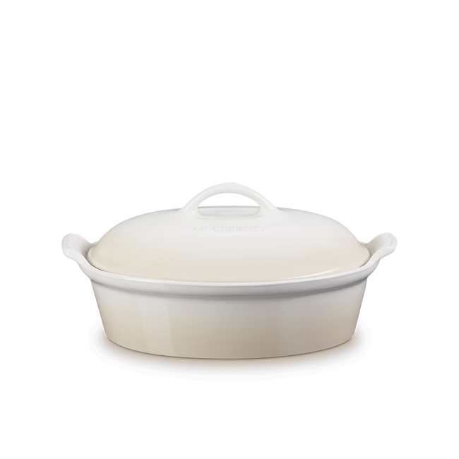 Le Creuset Heritage 3.8L Oval Casserole with Lid - Meringue