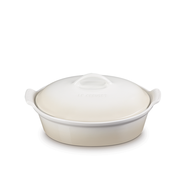 Le Creuset Heritage 3.8L Oval Casserole with Lid - Meringue