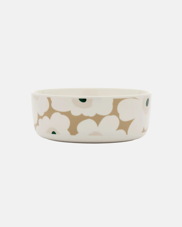 Marimekko Oiva Serving Bowl / 20cm / 7.87" - UNNIKO Beige / Green