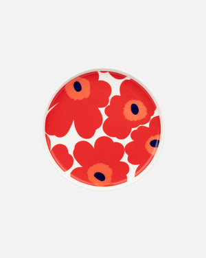 Marimekko Oiva Salad plate  / 20 cm / 7.87 in - UNIKKO Red
