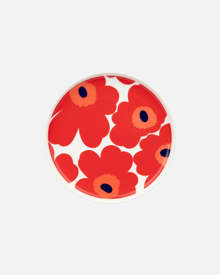 Marimekko Oiva Salad plate  / 20 cm / 7.87 in - UNIKKO Red