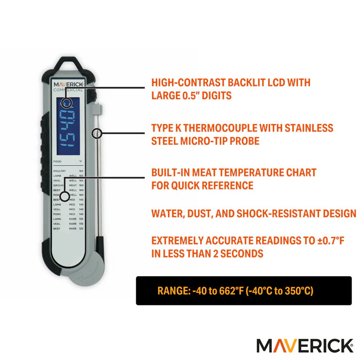 Maverick Pro-Temp Professional Thermocouple Thermometer - Grey