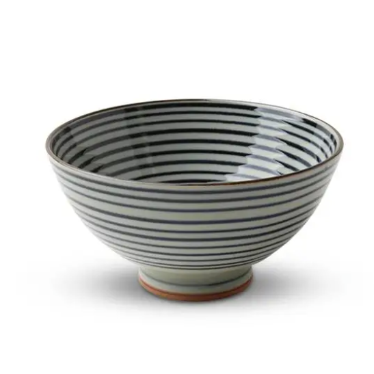 Miya Celadon Rice Bowl -  4.5" / Stripes