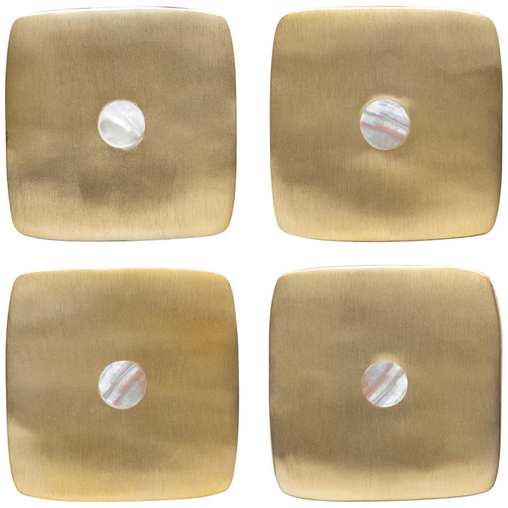 Danica Heirloom Metal Coasters - Set of 4 / Nacre-Gold