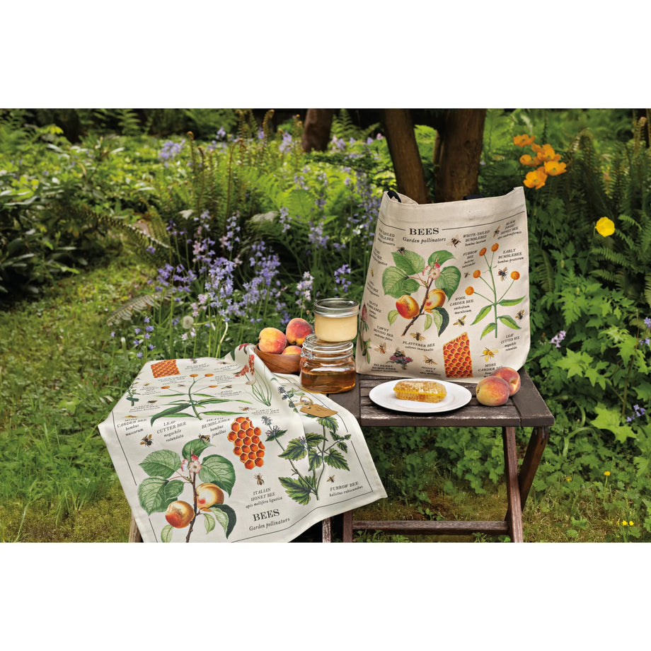 Now Designs Fine Print Dishtowel- Bee Varieties