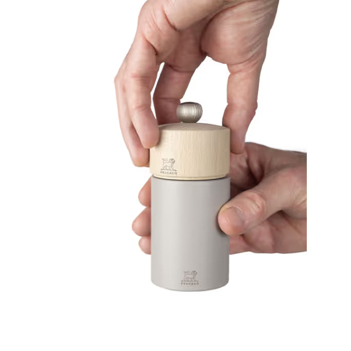 Peugeot  Boreal Zirlion Salt Mill, Wood,  Pebble Gray, 12 cm / 5 "