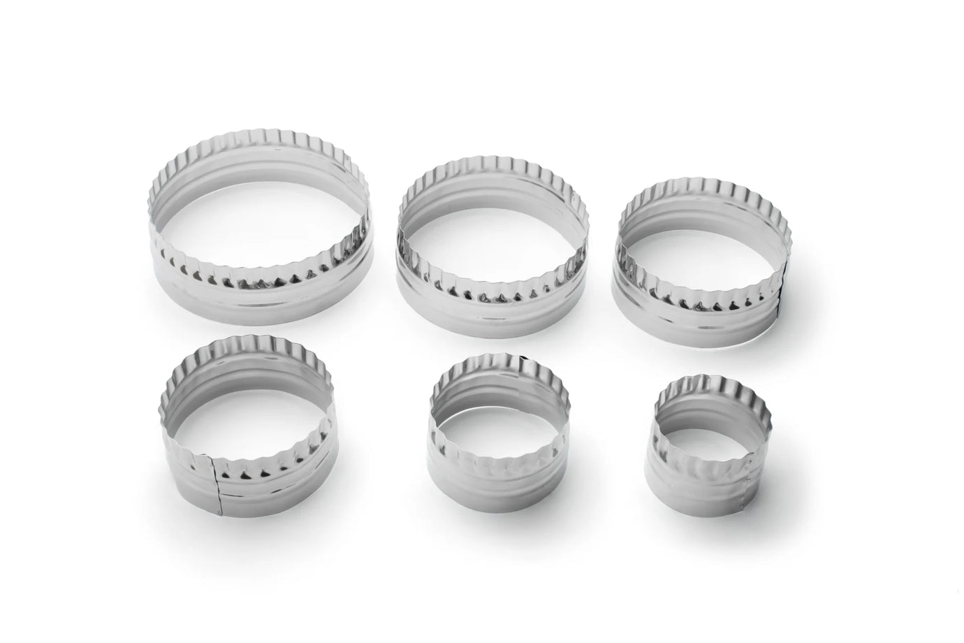 Fox Run Plain and Crinkled Circle Cookie Cutter - set of 6