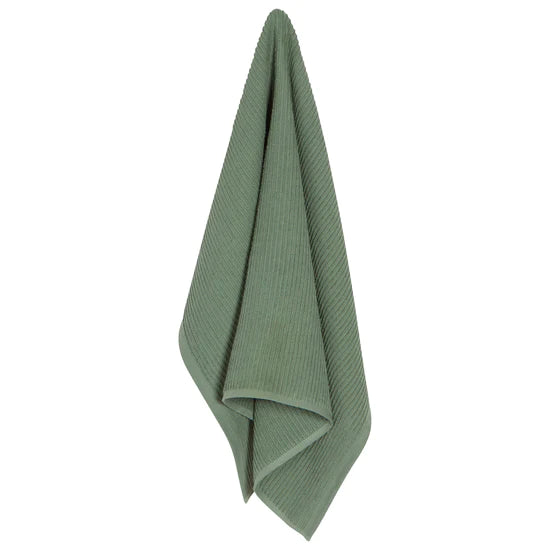 Danica Ripple Terry Cotton Dishtowel - Elm Green