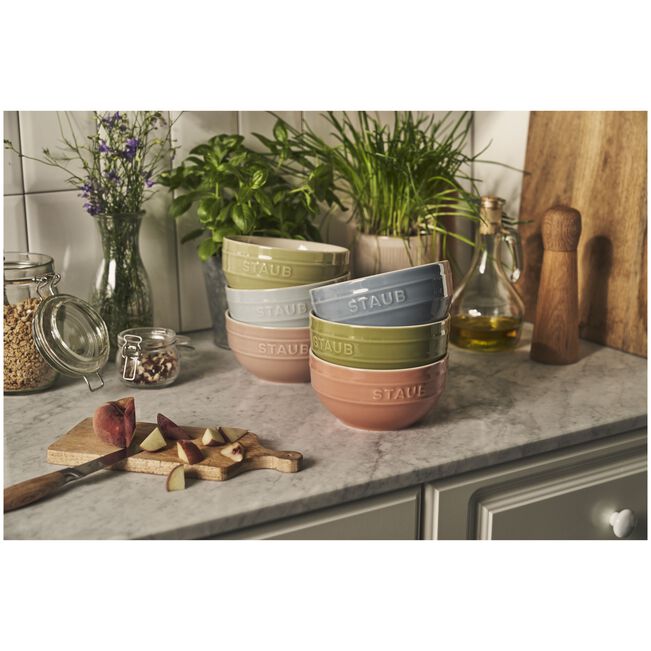 STAUB 6 Piece Ceramic Macarons Coloured Bowl Set - 14 cm